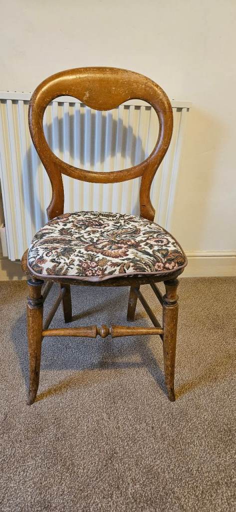 Antique Victorian balloon back chair