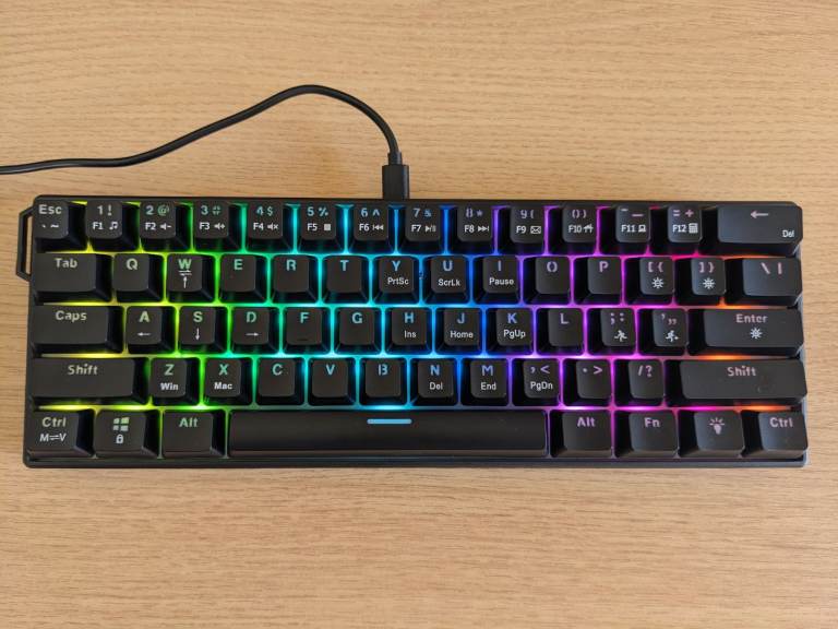 Nacodex GK61 Mechanical Keyboard – Black, RGB Backlit, New