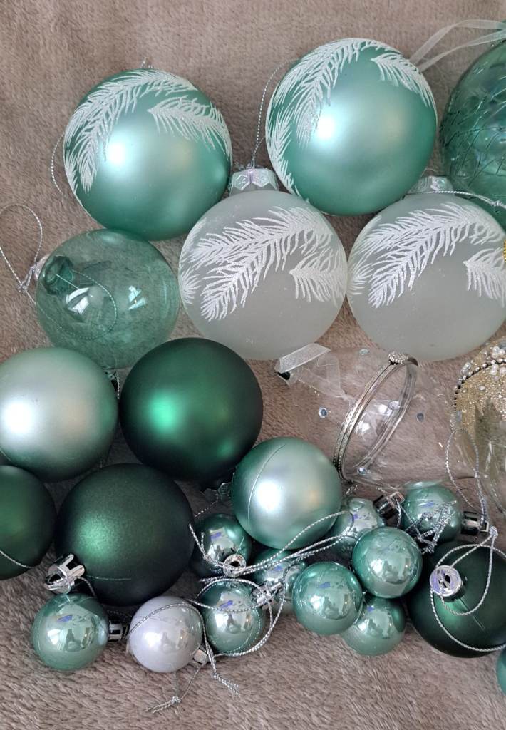 Pretty Glass and Plastic Christmas Tree Baubles