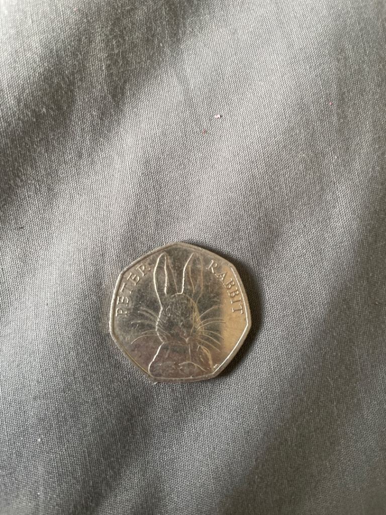 Peter Rabbit 50p Coin – Collectible, Good Condition