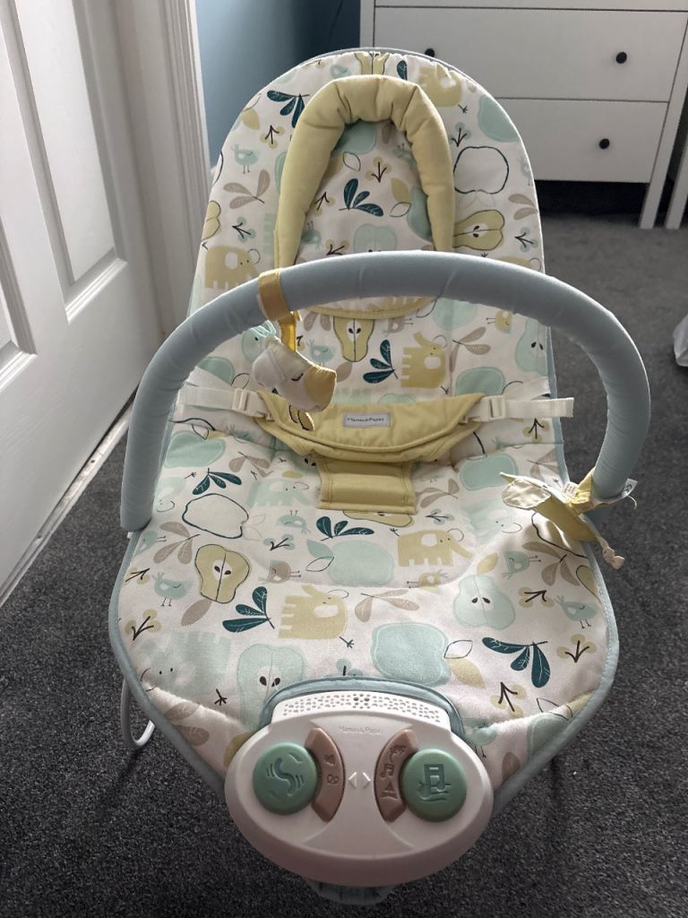 Baby Bouncer Chair – Multicoloured with Toys, Good Condition