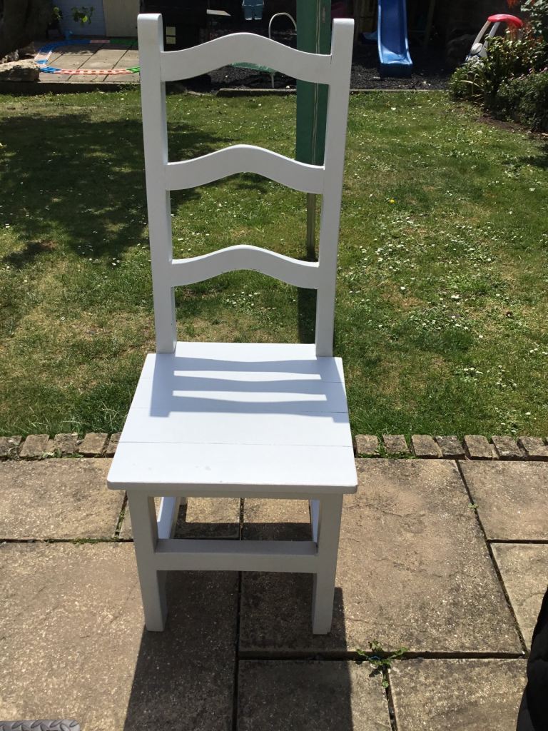 image for Wooden chair painted in grey