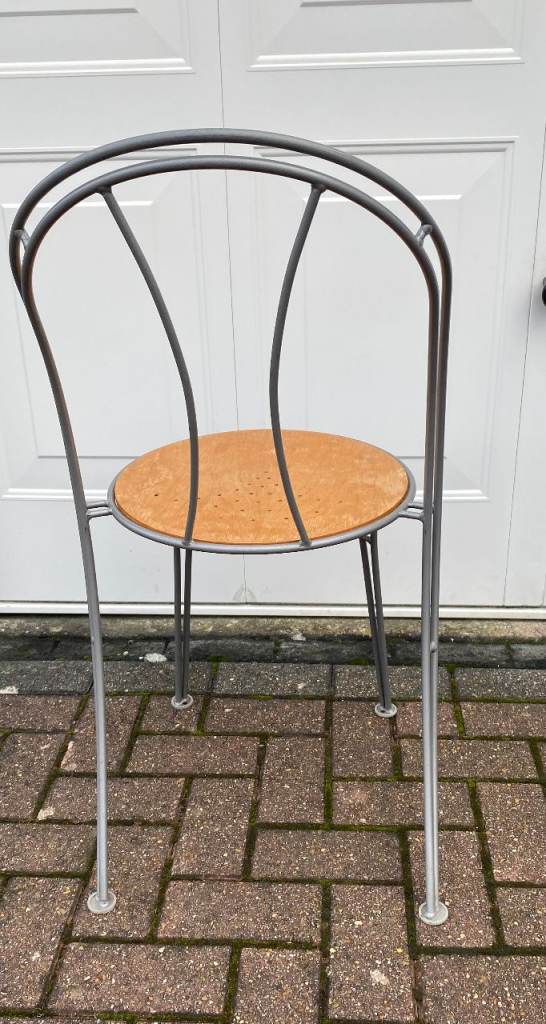 PAIR OF ALUMINIUM FRAMED BISTRO CHAIRS