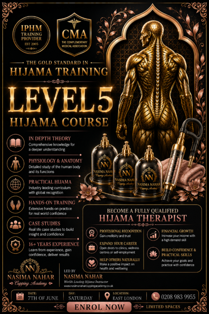 Hijama course London Level 5 hijama course women's hijama course uk facial hijama course accredited 