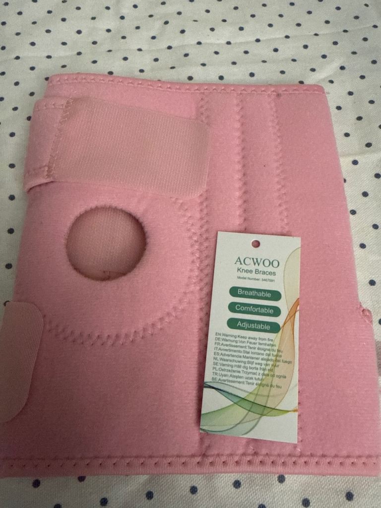 ACWOO Pink Knee Brace - Breathable & Adjustable, New
