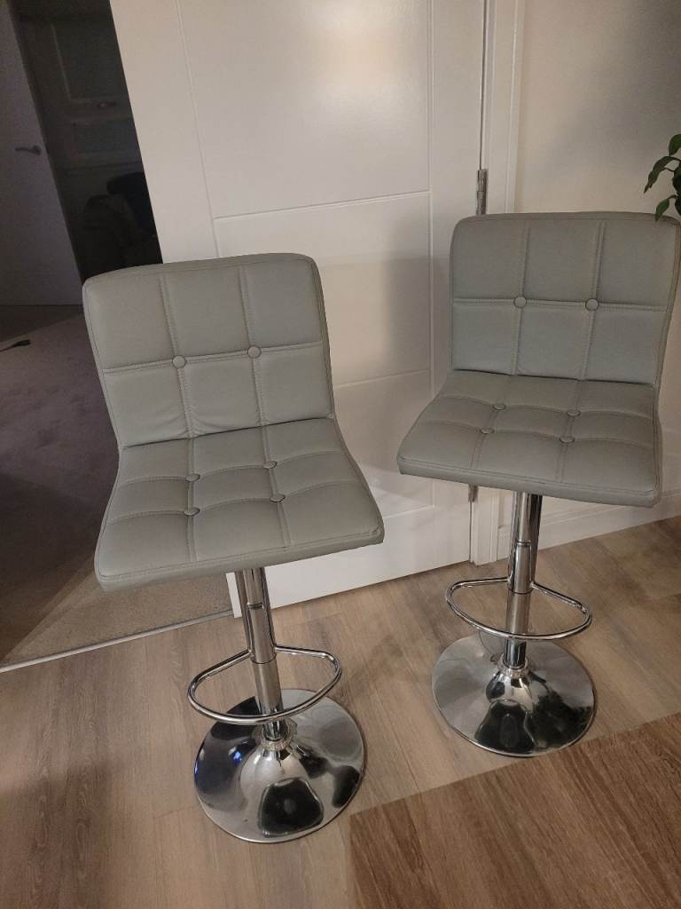 Pair of Grey Bar Stools