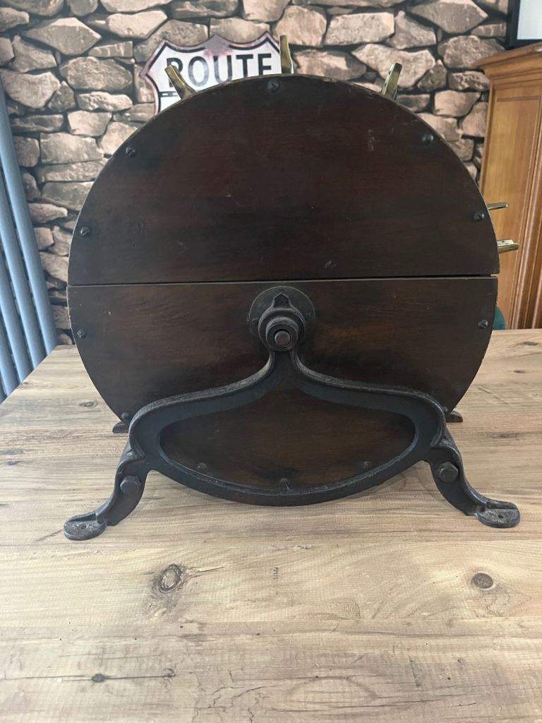Antique kent tool sharpener large heavy cast iron and wood