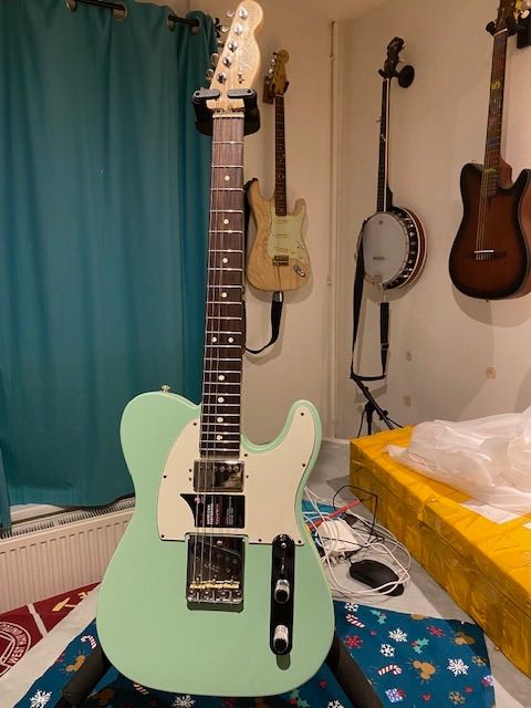 Fender American Performer Telecaster Hum, Satin Surf Green