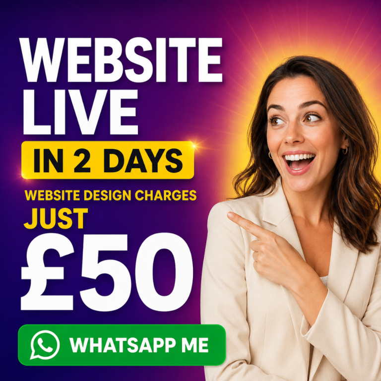💕 From £50 | Smart Website Design | Live in 2 Days | Web Designer Developer
