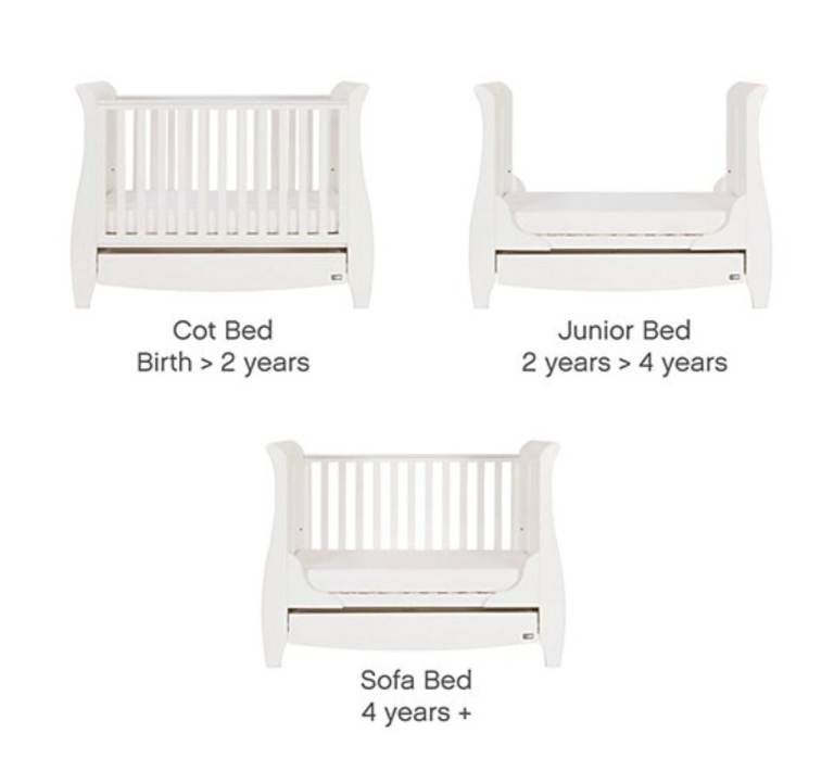 Tutti Bambini Katie Sleigh Mini Cot Bed - with mattress 