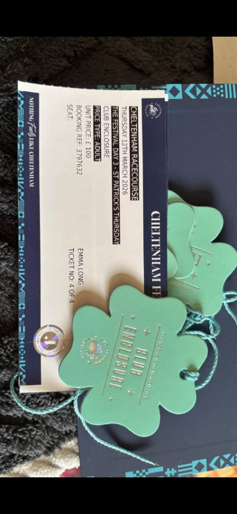Cheltenham Races ticket x1 Club for 12th Thursday Paddys day