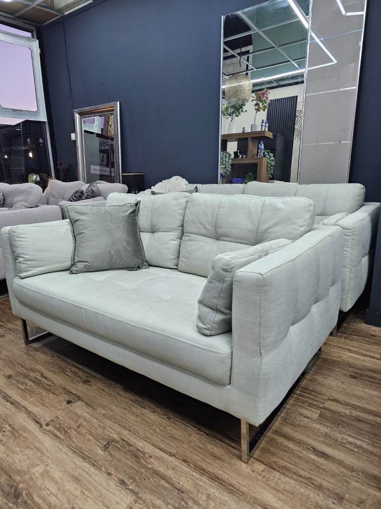 Dwell 3 & 2 Seater Sofas pale grey