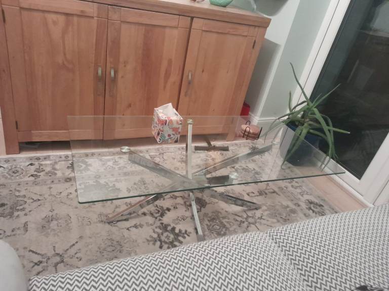Glass coffee table