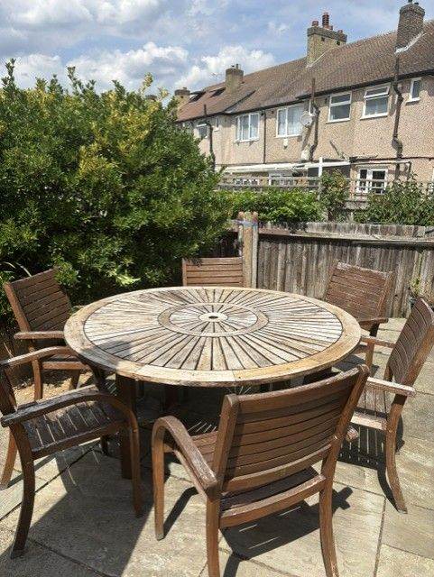 Wooden Garden Dining Set with 6 Chairs