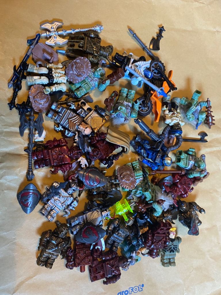 Mega Bloks Mixed Lot – 27 Figures + Pirates, Orcs, Skeletons + Accessories & Building Parts
