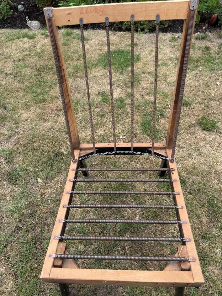 Wooden Chair Frame with Metal Springs – Good Condition, upholstery project 