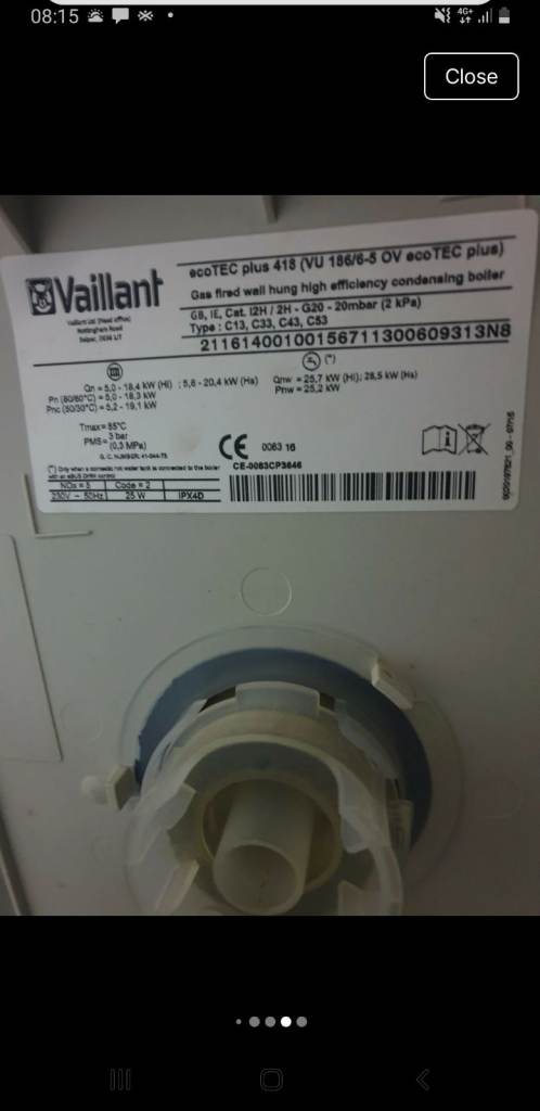 Vaillant ecoTEC plus 418 Condensing Boiler – Good Condition