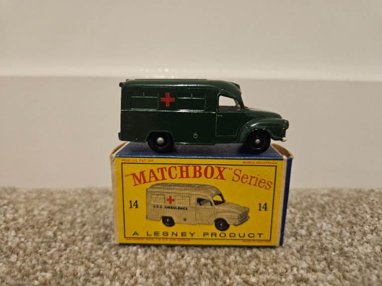 Vintage Matchbox Lesney Series 14 Lomas Ambulance Collectible Model with Box