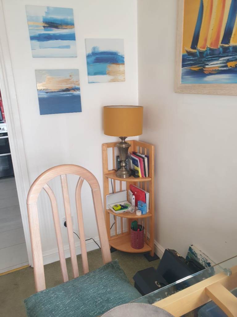 Wooden Corner Shelf Unit - Good Condition