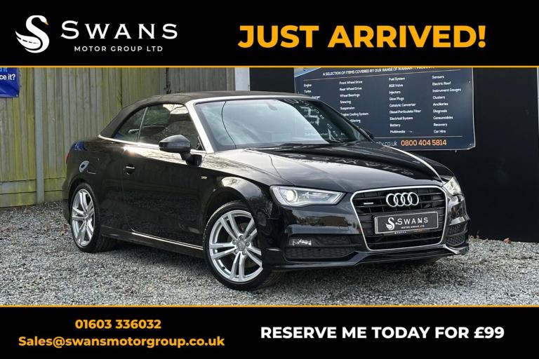 AUDI A3 CABRIOLET 1.8 TFSI S line QUATTRO Black Auto Petrol 2015