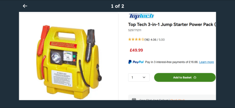 Top Tech jump leads and compressor