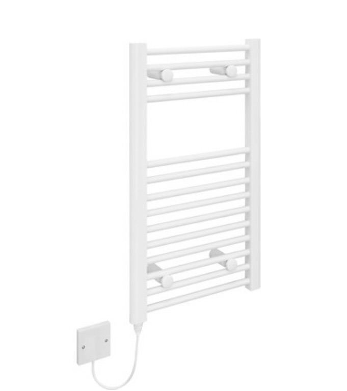 Kudox Electric Pre-Filled White Flat Towel Radiator 700 x 400mm 150W