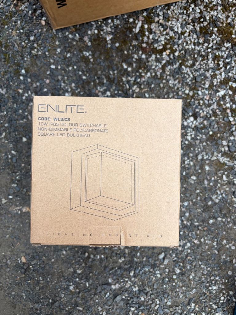 Enlite WL3CS Square LED Bulkhead Light – New, Black
