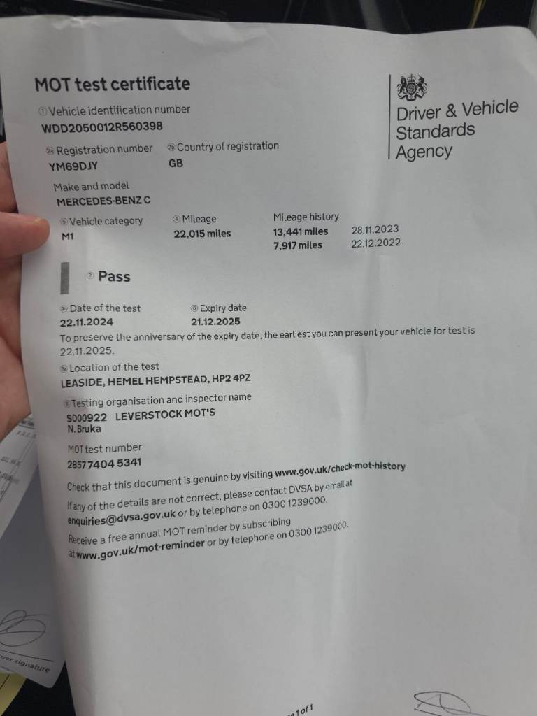 Mercedes-Benz, C CLASS, Saloon, 2019, Manual, 1597 (cc), 4 doors
