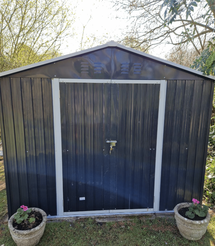 Large Metal Garden Shed | Galvanised Storage Unit Lockable Secure Shed