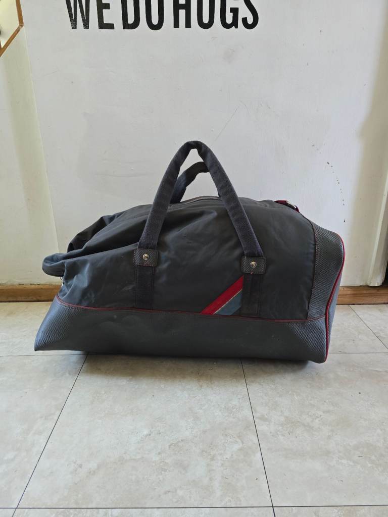 image for Vintage Samsonite Roll Top Duffle Bag Overnight Weekend Red/grey
