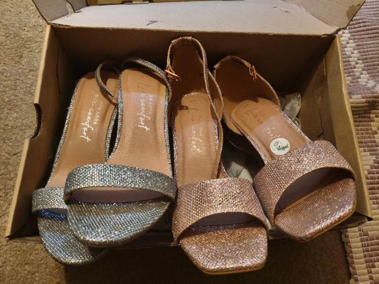 New Look Silver & Pink High Heels (UK 5)