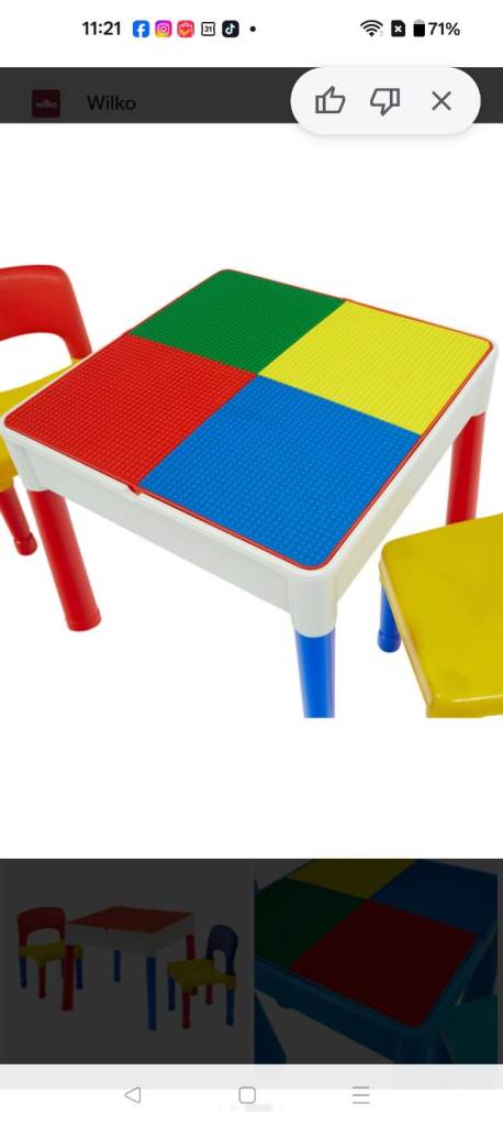 Used kids Lego table.  Table only. Legs come off for transport. Can drop local for extra 