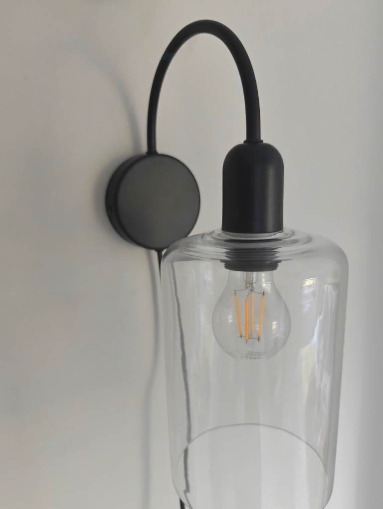 Two Wall Mounted Plug In Lamps