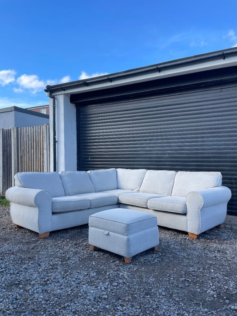 Cream Sofology corner sofa with matching footstool - DELIVERY AVAILABLE!