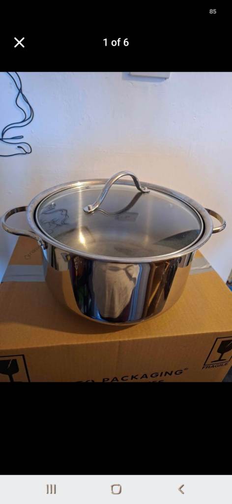 Large Stainless Steel Cooking Pot with Glass Lid