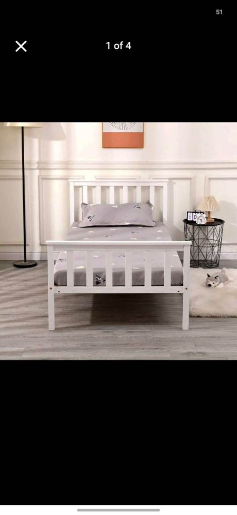 White Single Bed Frame - Good Condition
