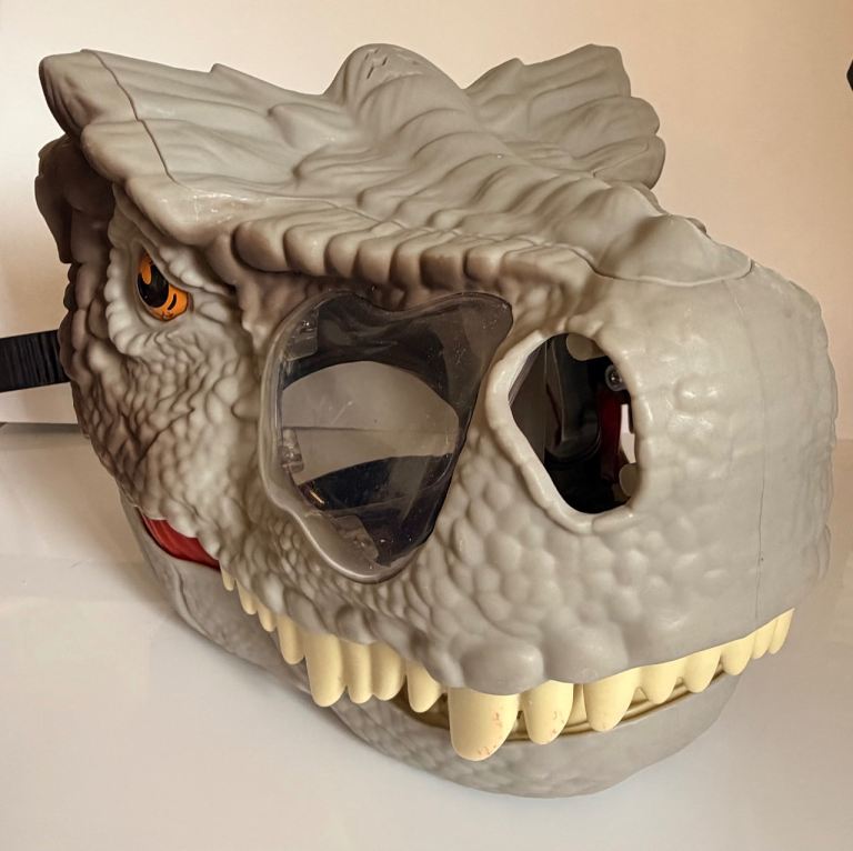 Dinosaur Head Mask – Grey, Good Condition