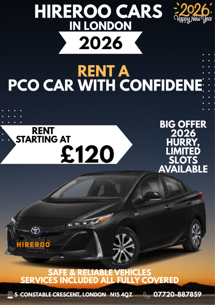 HIREROO - PCO CAR AVAILABLE FOR RENTAL - UBER CARS - PCO CARS - CAB HIRE IN NORTH LONDON
