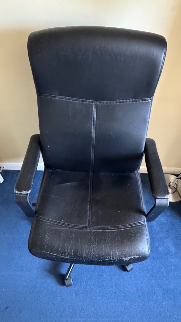 Black Office Chair – Swivel and Adjustable, Fair Condition