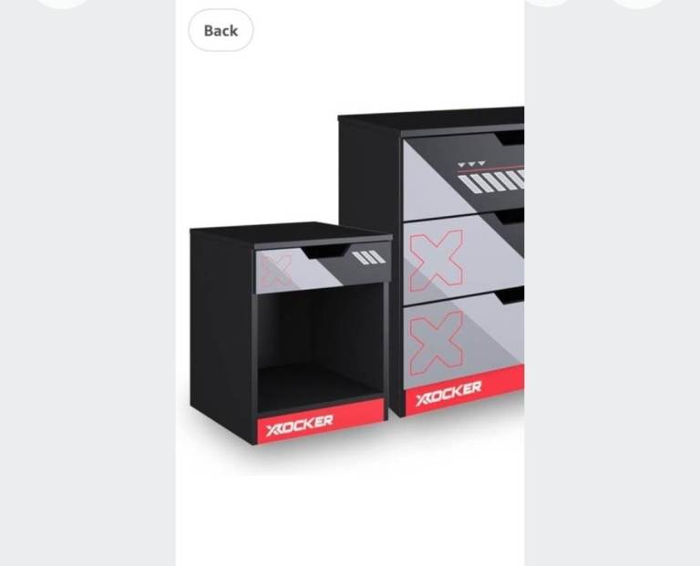 X Rocker Octane Black Bedside Table – NEW Condition