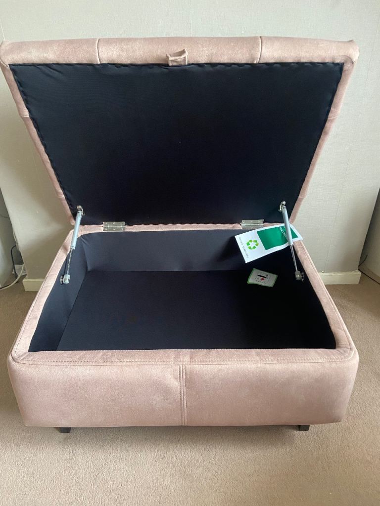 Brand new FURNITURE VILLAGE soft fabric storage footstool 