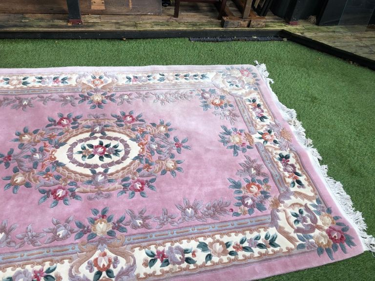VINTAGE HANDMADE CHINESE STYLE WOOL RUG 273Cm x 182 Cm ,SPARE ROOM USE ONLY ,DELIVERY