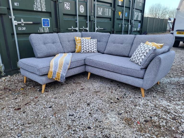 Grey corner sofa- dfs french connection zinc + DELIVERY AVAILABLE