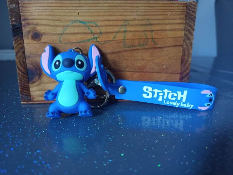 Stitch Keyring with Silicone Strap – Brand New