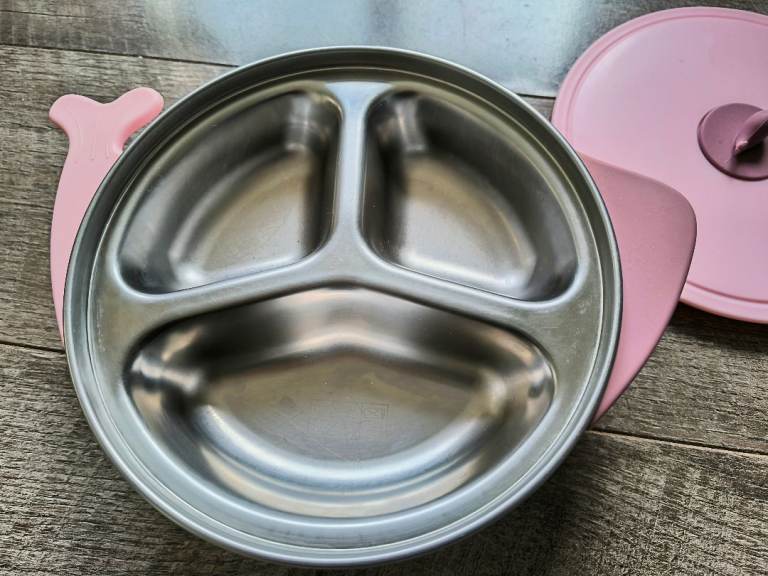 SUS316 Stainless Steel Baby Toddler Bowls Divided Plates BPA-Free, with Silicone Suction Base