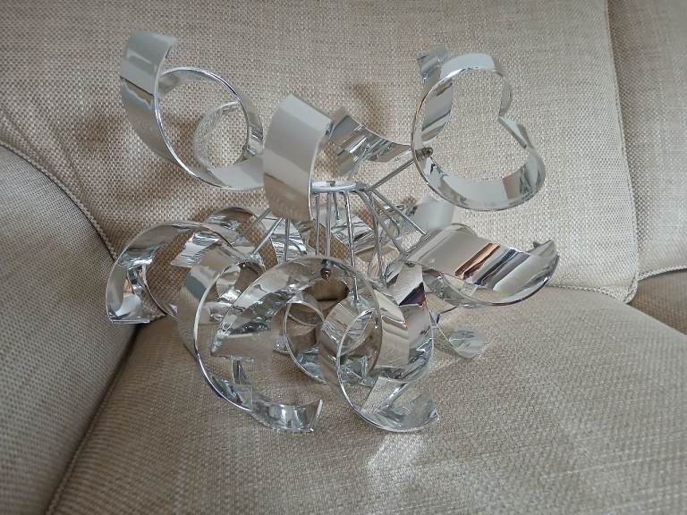 Dunelm Iris Ribbon Chrome Easy Fit Pendant Light – Good Condition