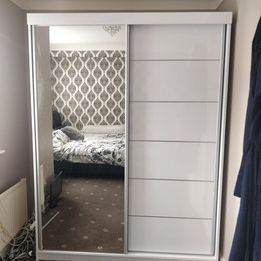 Berlin Wardrobe, 120-203cm, Modern Design Wardrobe - Black ,White & Grey color are available