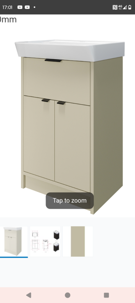 Nova sage green floor standing Vanity unit 600 mm wide 