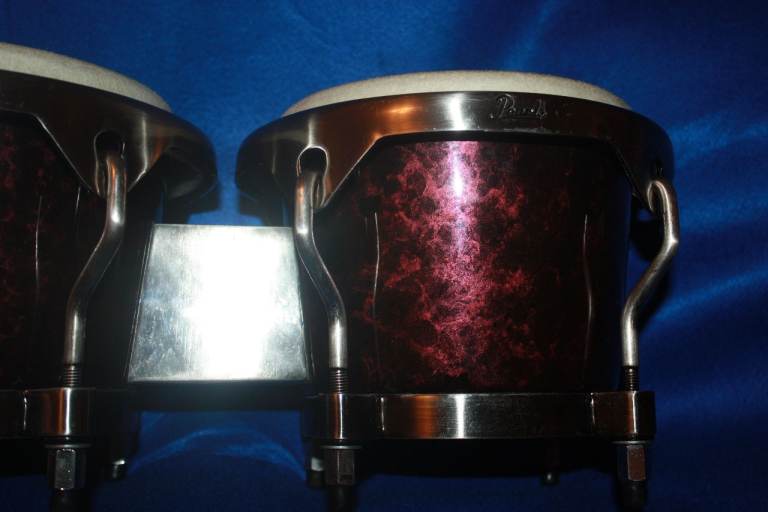Pearl Primero Pro Fibreglass Bongos 7in + 8.1/2in Wine Red Marble Finish ~ £80 ono