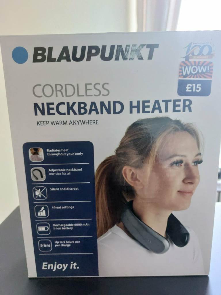 New in Box Cordless Neckband Heater - Ideal for Aches and Pains